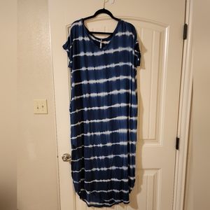 Tie Dye Stripe Maxi Dress